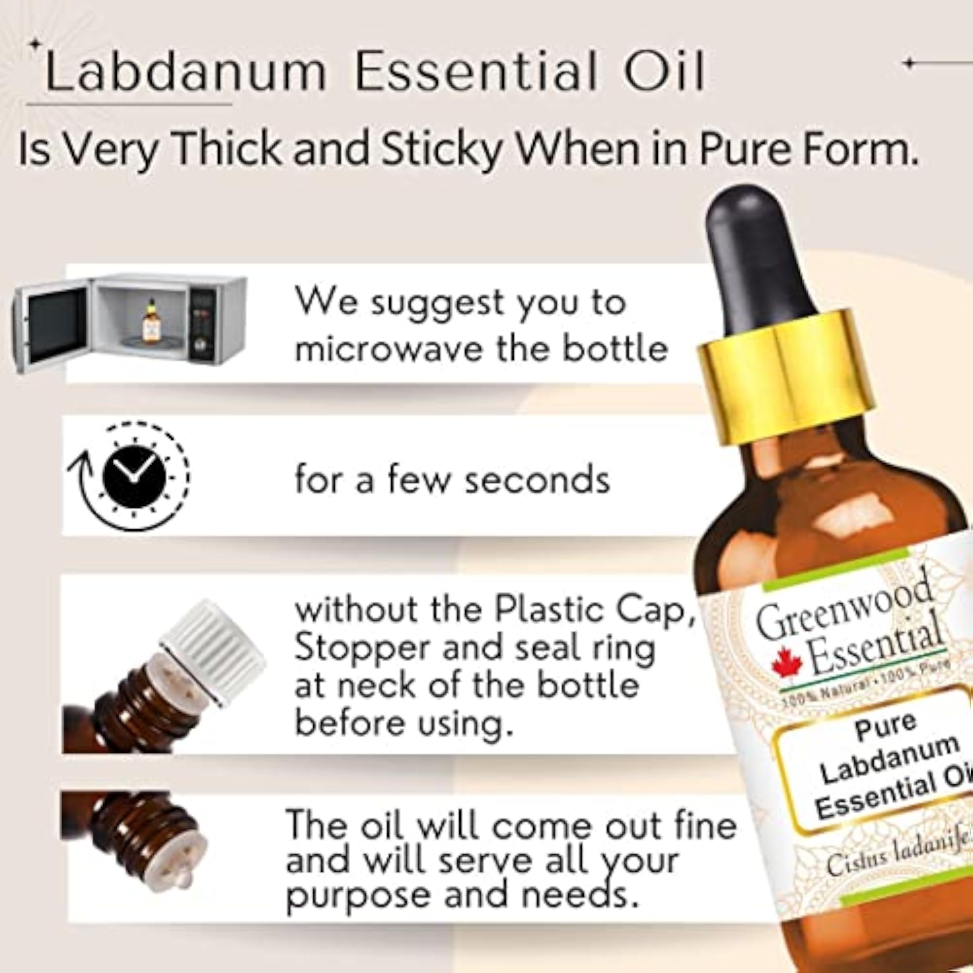 Natural Therapeutic Pure Labdanum Essential Oil 50ml