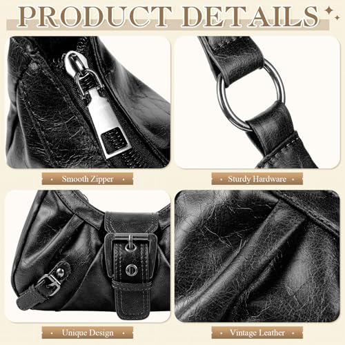 Abbylike Y2k Purse for Women Cute Vintage Shoulder Bag with Goth Chains Buckle Punk Purse Trendy Clutch Handbag for Girls3