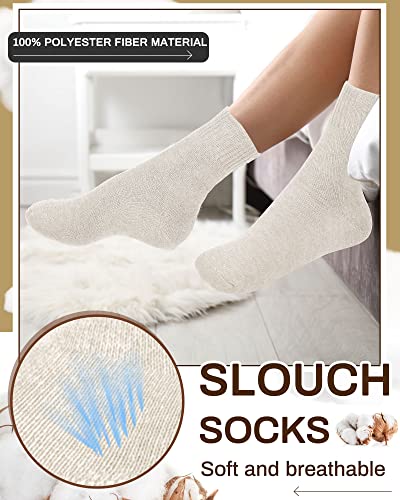 Funtery 100 Pairs Crew Socks Bulk for Women Men Athletic Thermal Calf Casual Boot Socks Gifts for Unisex Homeless Size 5-104