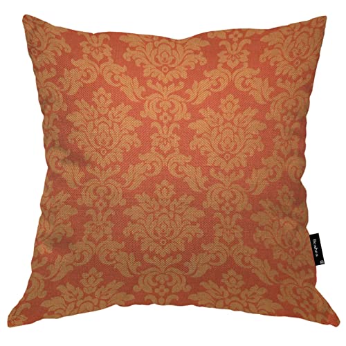Beabes Housses de coussin modernes baroques à motif mandala, orange, pour canapé, lit, voiture, canapé, 45,7 x 45,7 cm