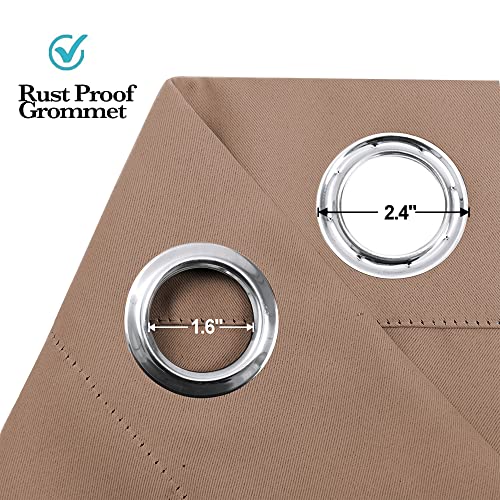 Image of RYB Home Blackout Curtains Thermal Insulating Privacy Temporary Door Curtains for Bedroom Closet Doorway Accordion Door Interior Living Room Kids Nursery Dining, Wide 60 x Long 90 inch, Cappuccino