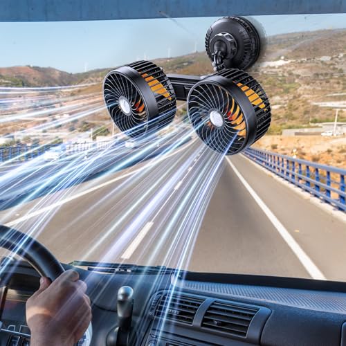 Rechargeable-4000mAh-Battery-Powered-Fan-for-Car-Windshield-Wall Rechargeable 4000mAh Battery Powered Fan for Car Windshield Wall - Image 1