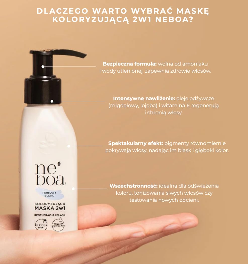 Neboa maska koloryzującą 2w1 Jasny Perłowy Blond 100 ml TONER DO WŁOSÓW