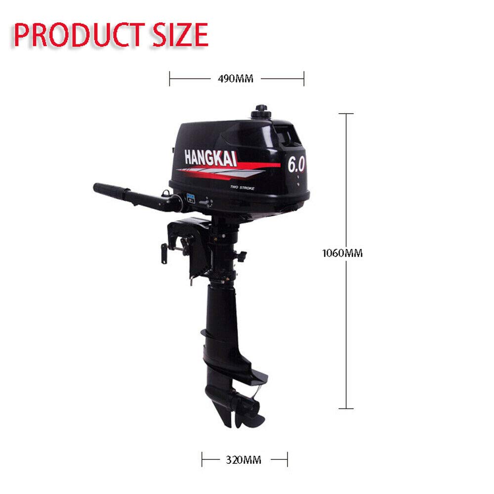 TFCFL 6HP 2Stroke Electric Boat Outboard Motor, Inflatable Outboard