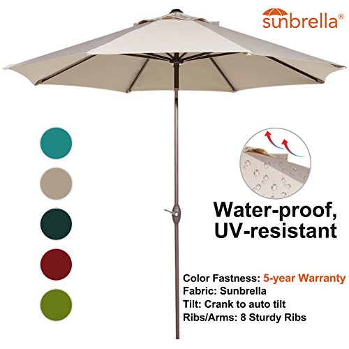 Abba Patio 9ft Patio Umbrella Sunbrella Outdoor Umbrella Patio Market Table Umbrella
