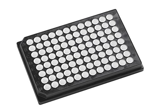 OPAQUE SOLID POLYSTYRENE ASSAY PLATES, 96-Well Microplates - 350µl well volume , 96 well 350uL Black with White wells