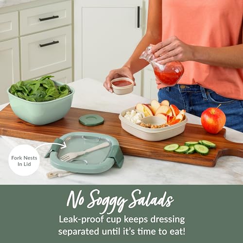 Image of Bentgo Salad Container, Lunch Bowl with 4-Compartment Toppings Tray, 54 oz