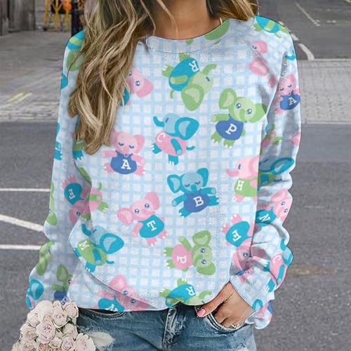 Cute Bee Flower Crewneck Sweatshirt for Women Long Sleeve Shirts Spring Fall Pullover Sweatshirt2