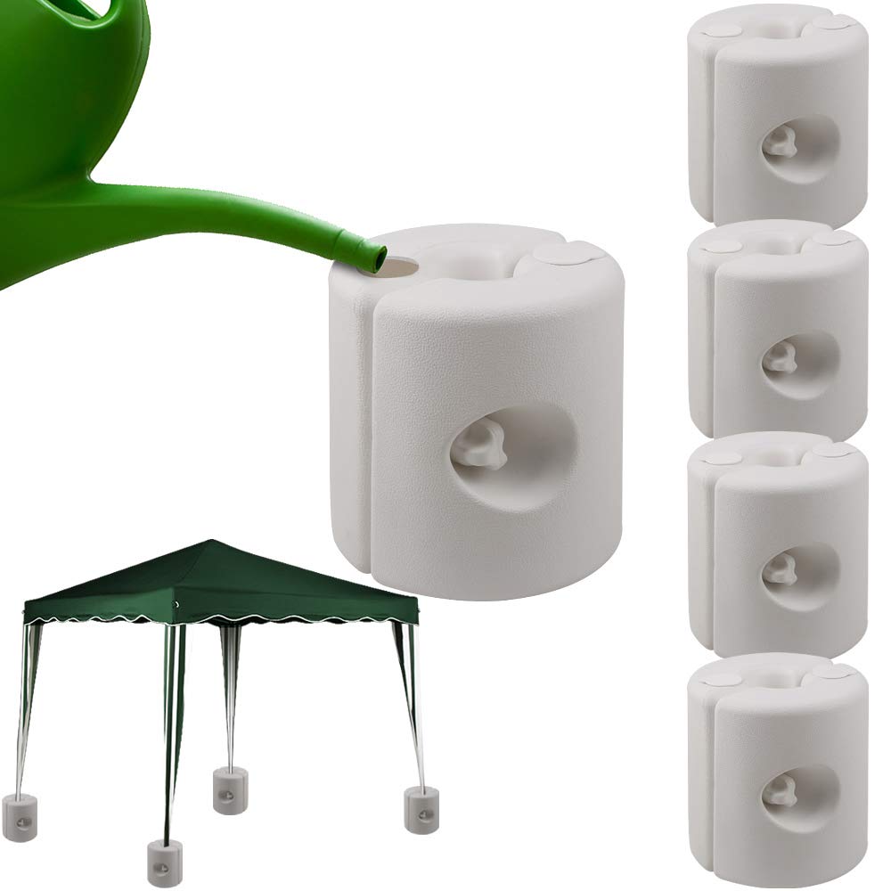 Set de 4 Poids pour pavillon Fixation en polyéthylène Haute densité tonnelle pavillon Tente Remplissage Eau/Sable Stable Robuste
