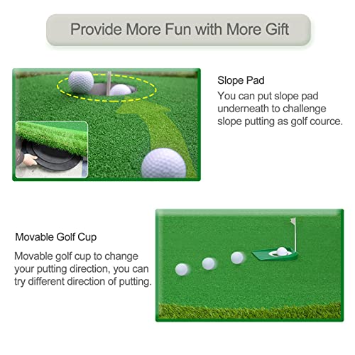 Image of Golf Putting Green, Practice Putting Green Mat, Large Professional Golfing Training Mat for Indoor Outdoor
