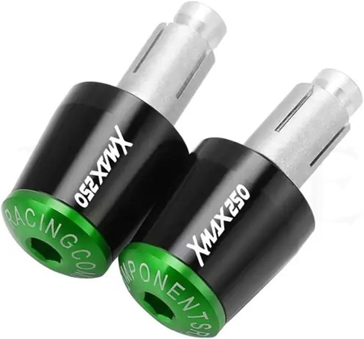 Dla XMAX250 XMAX125 XMAX200 XMAX400 Kierownica Motocykla Uchwyty Czapka Wtyczka Ręczna Zaślepka (Kolor : Black green, Rozmiar : 1)