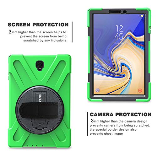 Samsung Galaxy Tab S4 Tablet Case With Rotating Handle And Shoulder Strap, Braecn Shock-Absorption Full Body Protection Rugged Cover Case For Samsung Tab S4 10.5 Inch 2018 Model T837/T835/T830 (Green) #TOP3