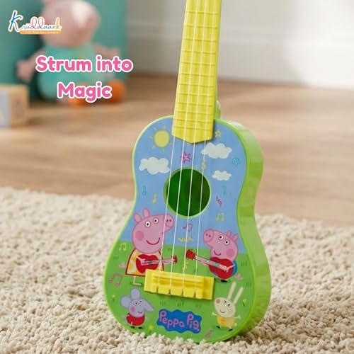Image of Hasbro Peppa Pig Theme Guitar (Big) Interactive Sounds, Birthday Present Musical Instrument for Kids | Fun & Educational Toy for Kids | Safe, Engaging & Interactive Play