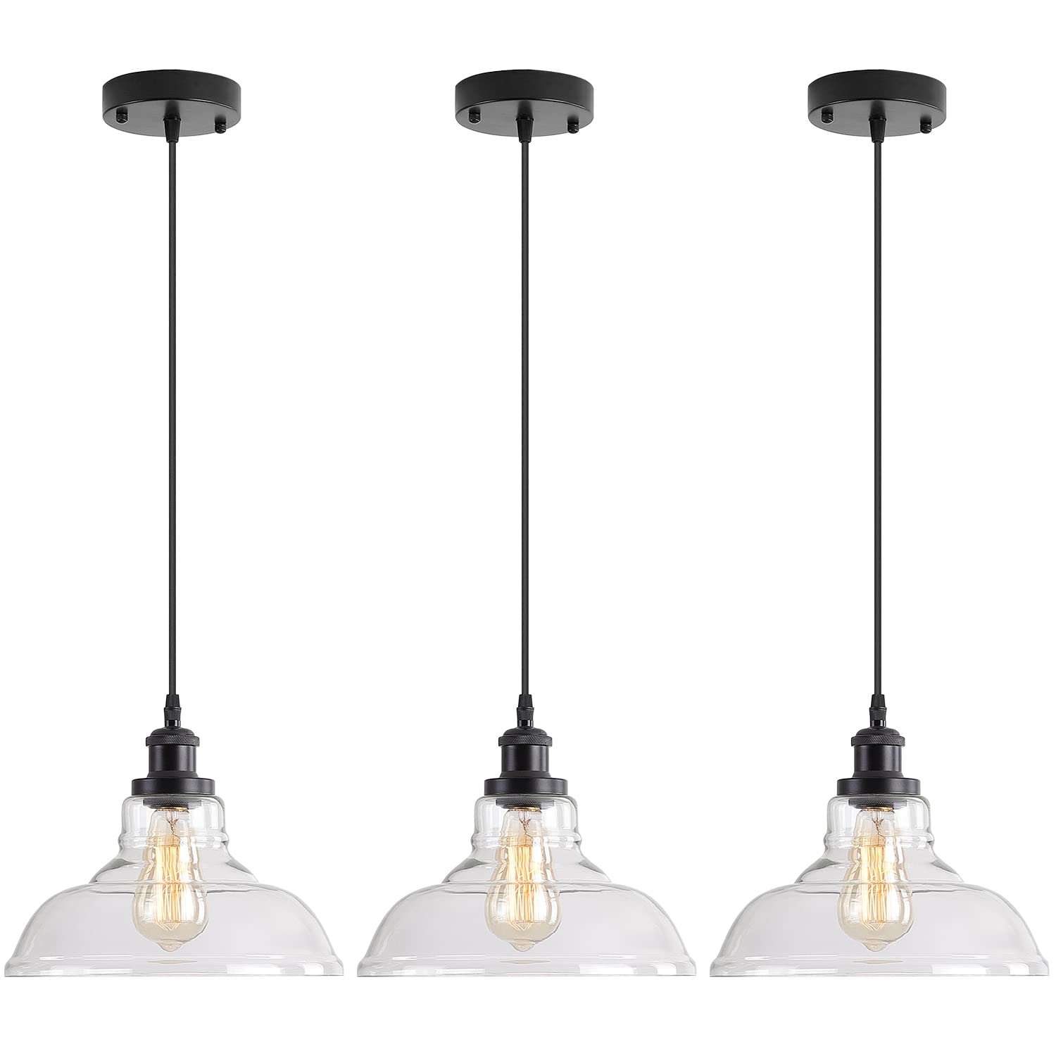 Buy 3 Packs Industrial Pendant Lights, Vintage Hanging Light Over Table