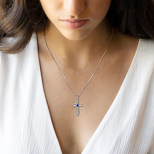 STARCHENIE Butterfly Cross Necklace 925 Sterling Silver Crucifix Pendant Birthstone Jewelry for Women2