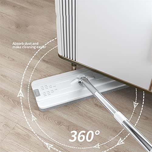 Wischmopp/Flacher Bodenwischer, Bodenreinigung, 360°-Drehung, Mikrofaser-Wischpad mit Eimer-Set, Freisprecheinrichtung, Flacher Bodenwischer und Eimer, Nass- und Trockengebrauch, – Bild 6