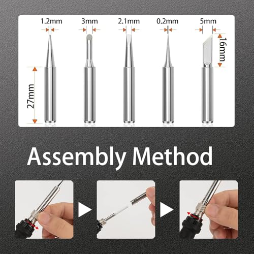 WellerMan Soldering Iron Kit 80W – LCD Digital Adjustable Temperature Soldering Tool Set with 5 Precision Tips, Desoldering Pump, Solder Wire, Stand for DIY, Electrical Repairs, and Metal Work - Image 5