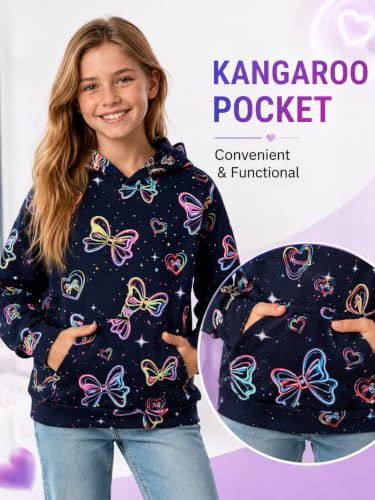 Image of uideazone Teen Girl Sweatshirt Hoody Hoodies Hooded Pullover with Pockets 4-14 Years
