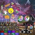 LUNSY Halloween Decorations Projector Lights Outdoor 2024 Upgrade, 20 Cards & 3D Wave Waterproof Projector Lights with Remote Control, Suitable for Various Halloween Christmas Festival Party