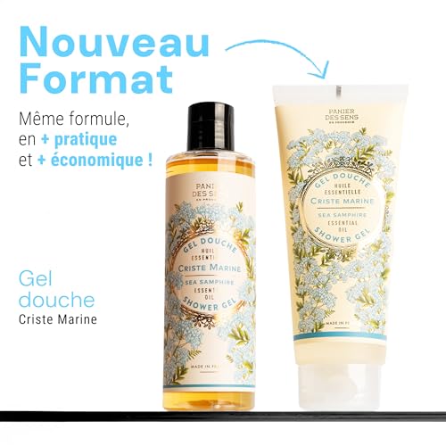 Image of Panier des Sens Sea Samphire Body Wash, French Shower Gel, 6.8 fl oz | Vegan Body Wash | 96% Natural-Origin Ingredients | Gentle Daily Cleansing | Long-Lasting Fragrance | Soft Skin Feel