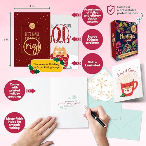 Decorably DECORABLY_373 100 Pack Boxed Christmas Cards thumb #1