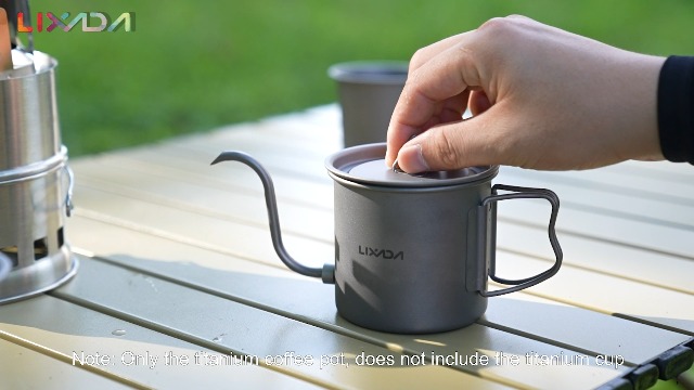 Amazon.com : Lixada Titanium Coffee Pot, 13.5oz, Silver, Portable