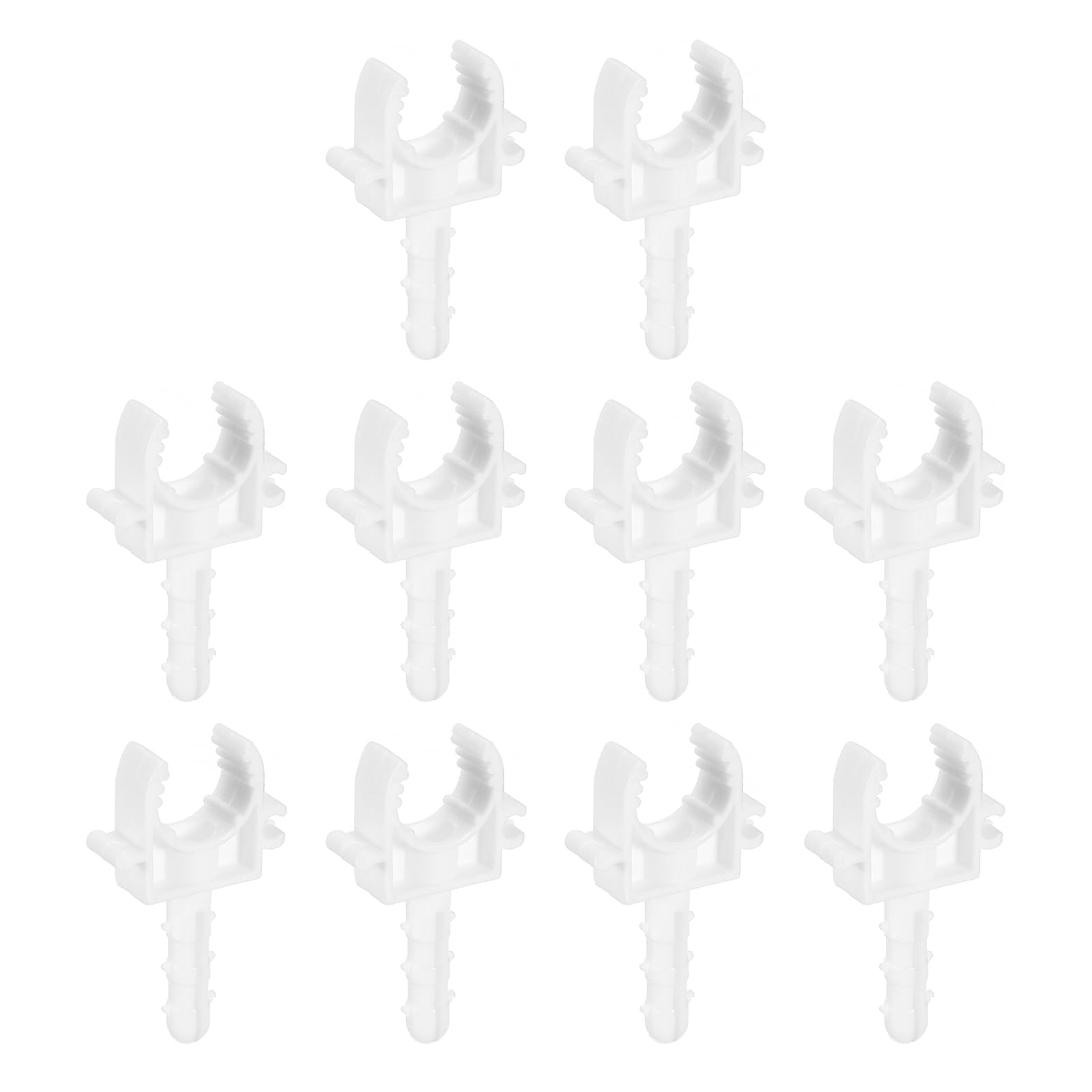 uxcell PVC Pipe Clamps Clips with Expansion Tube, 100pcs Fit for 16mm(5/8") OD Hose Hanger Support Pex Tubing U-Shaped PVC Water Pipe Clamps
