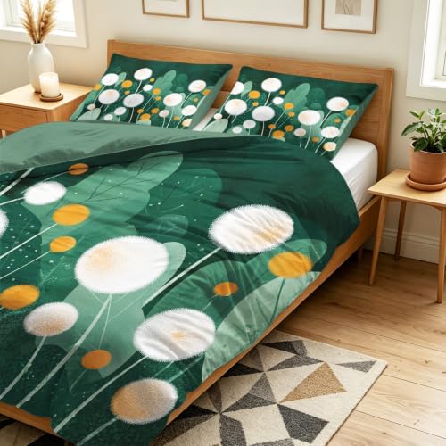 Housse couette vert olive 200x200 parure de lit adulte boho