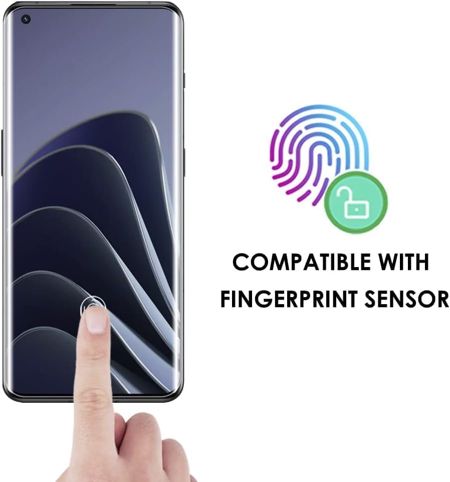 Image of SHILD Tempered Glass Screen Protector Compatible with OnePlus 10 Pro /Oneplus 9 Pro (6.7 Inch) | Curved UV Screen Guard | 9H Hardness | HD Clear | Fingerprint Sensor Support | Full Coverage | Easy Installation | Pack of 1