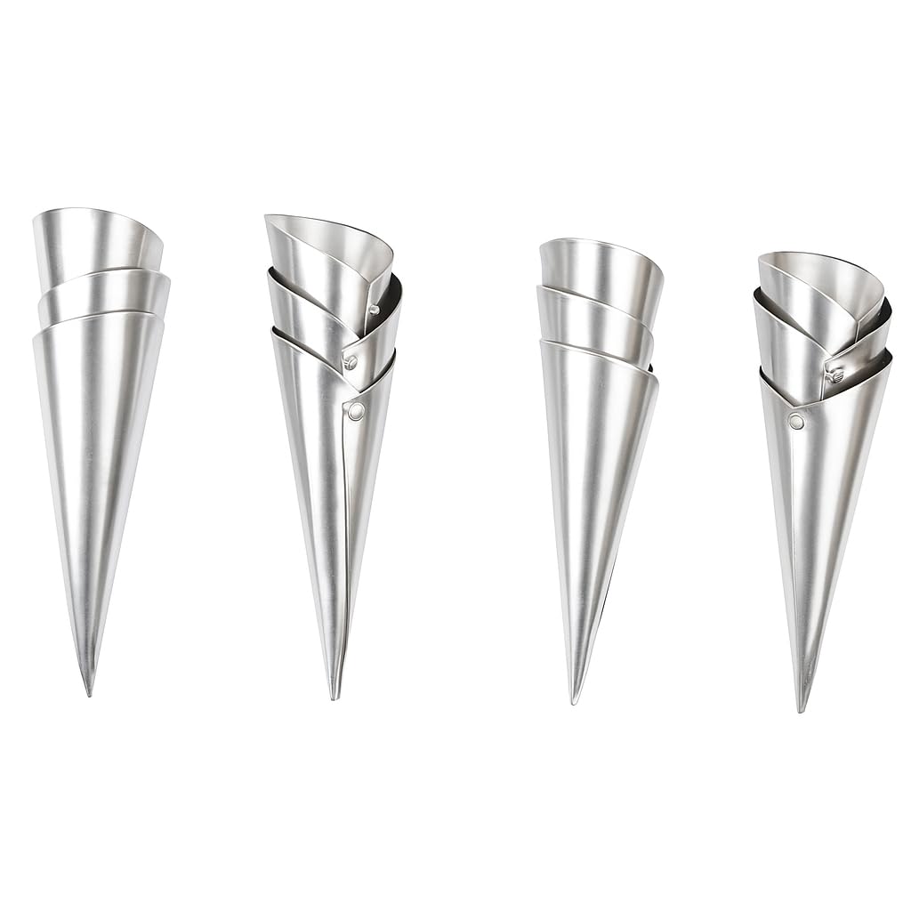 Aluminum Conical Spiral Baking Cone 11X4 cms Silver Pack of 12