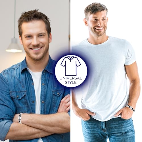 MasonicMan Men's Titanium Bracelet with Masonic Logo and Black Carbon Fiber Adjustable4