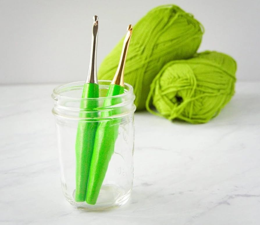 Image of Furls Crochet Hook, Odyssey Lime, Nickel Plated Tip for Effortless Glide, Ergonomic Handle Crochet Hooks 7 inch (Odyssey - Green Lime, N - 9.00MM)
