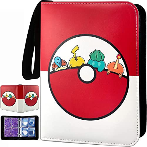 Raccoglitore Carte, 400 Album Carte Collezionabili, Porta Carte, Album Cartella Grande 4 Tasche Con 50 Sleeves Rimovibili Bambini Da Collezione Regalo