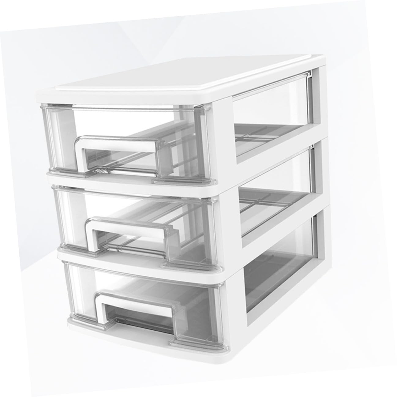 Alipis Cassettiera Plastica Trasparente Bianca Organizer Portatile per Ufficio e Casa Multiuso da Scrivania per Ordinare Oggetti Piccoli e Di Dimensioni Intermedie