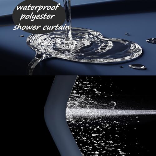 Rideau de douche anti-éclaboussures gris en polyester imperméable de baignoire