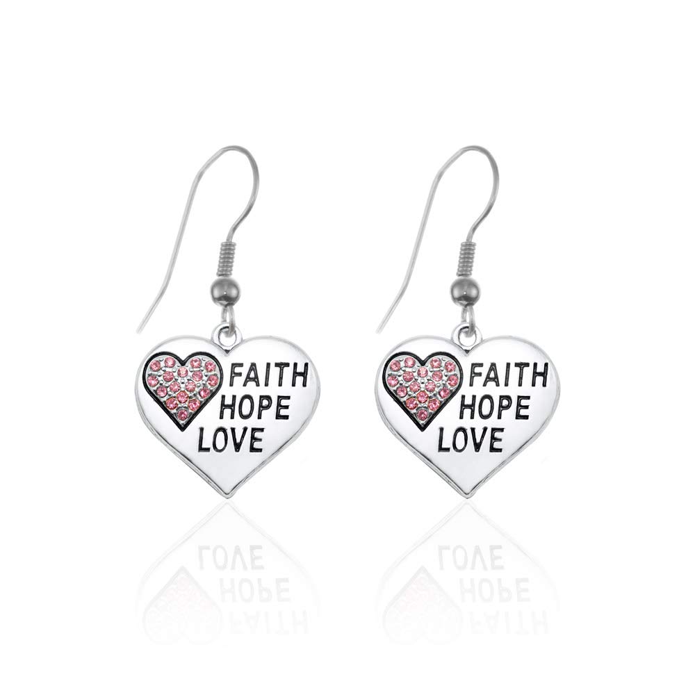 Inspired Silver - Silver Customized Charm French Hook Drop Earrings with Cubic Zirconia Jewelry