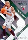 Carlos Boozer player worn jersey patch basketball card (Utah Jazz, Bulls) 2010 Panini Prestige Prestigious Pros #53 LE 326/499