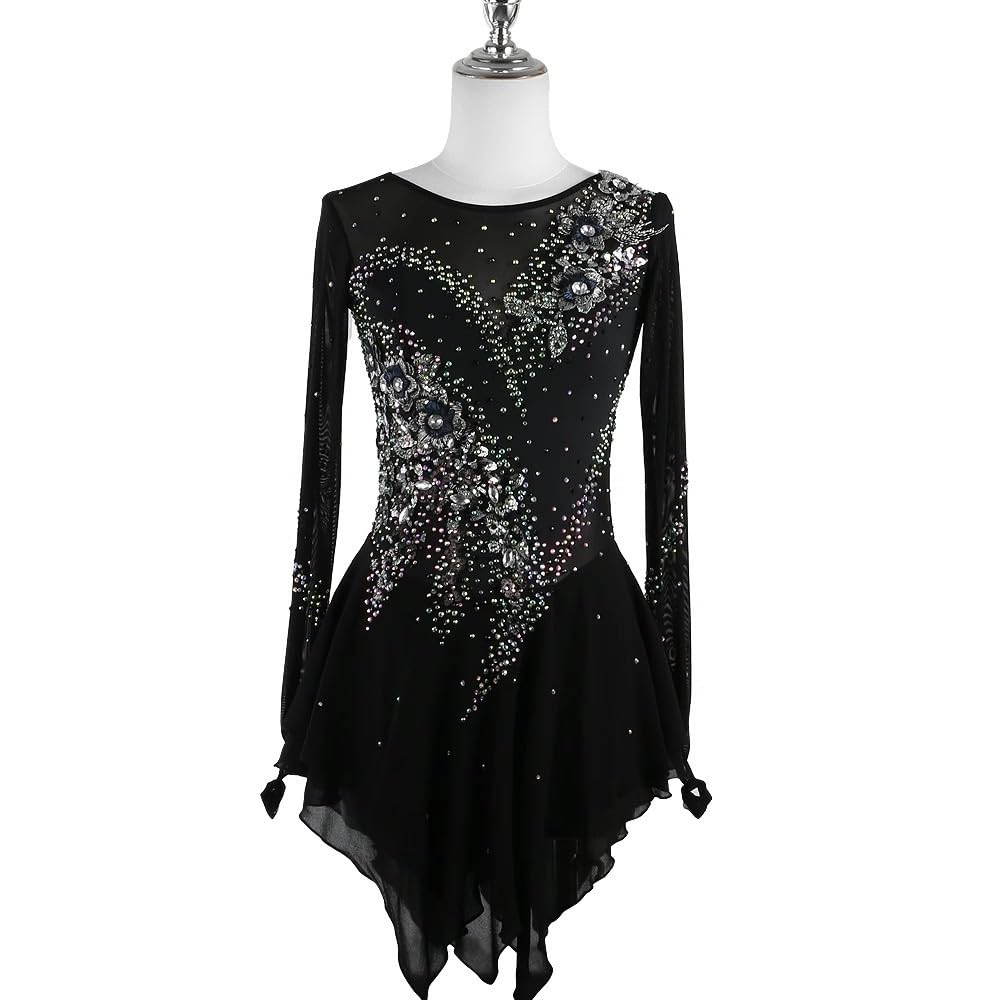 Vestidos De Baile De Patinaje De Bordado De Bordado para Niñas Falda del Concurso De Patinaje sobre Hielo De Ballet Femenino Gimnasia Leotardos Disfraz De Patinaje De Dama