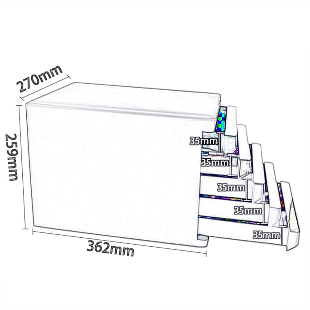 Multifunzionale A4 Documenti Nizer con serratura - 4 strati File Cabinet per ufficio o uso domestico, ideale per spazio di lavoro, colore grigio