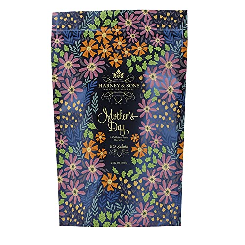 Harney & Sons Mother's Day Tea, Caffeine-Free Herbal with Rose Petals, Chamomile Flowers and Orange Peels, 50 Count