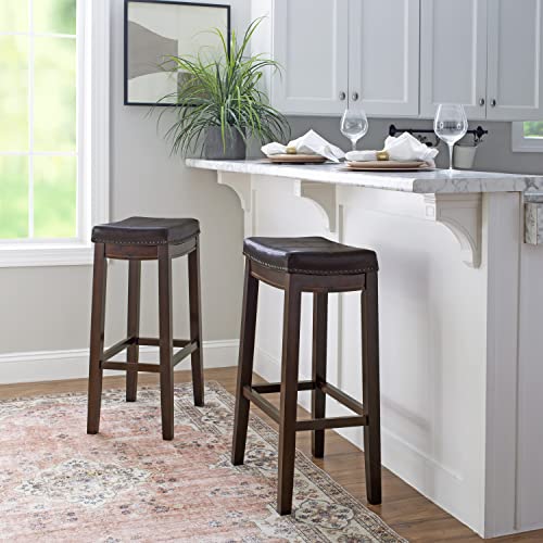 Linon 55816BRNPU-01-KD-U Home Décor Kingston Backless Barstool thumb #10