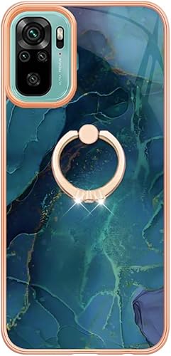 Miniatura 3 de XYX Case Compatible with Xiaomi Redmi Note 10s, TPU Marble Shockproof Bumper Slim Full-Body Protective Phone Case Cover with 360 Rotating Ring