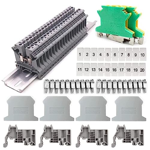 Udbrud Bornes de Connexion, Borniers sur Rail DIN Compact Bornier Connecteur électrique Automatique Kit de Bornier Universel pour Lautomatisation de...