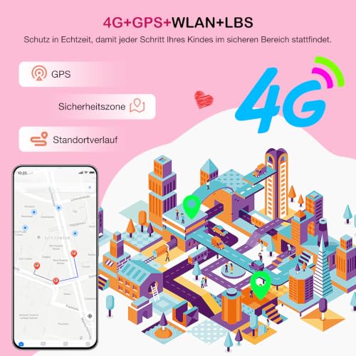 Baolubao 4G Smartwatch Kinder mit GPS und Telefon, SOS-Taste, Schulmodus – Ansicht 3