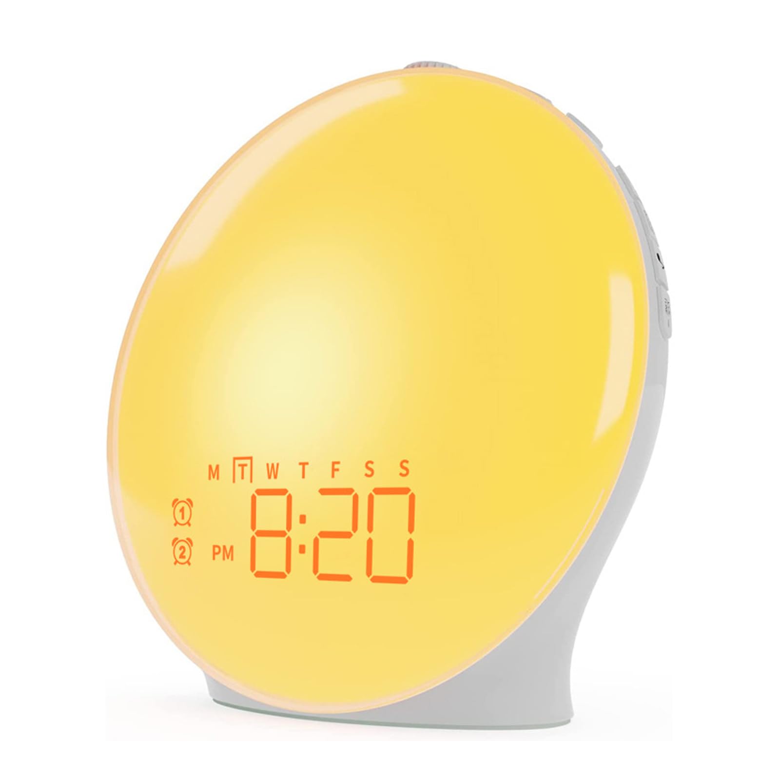 TsoLay Wake Up Light Sunrise Reloj Despertador, Wake Up Light con Simulación De Amanecer/Atardecer, 7 Sonidos De Alarma, 16 Niveles De Volumen Y 20 Niveles De Brillo De Iluminación Ajustables