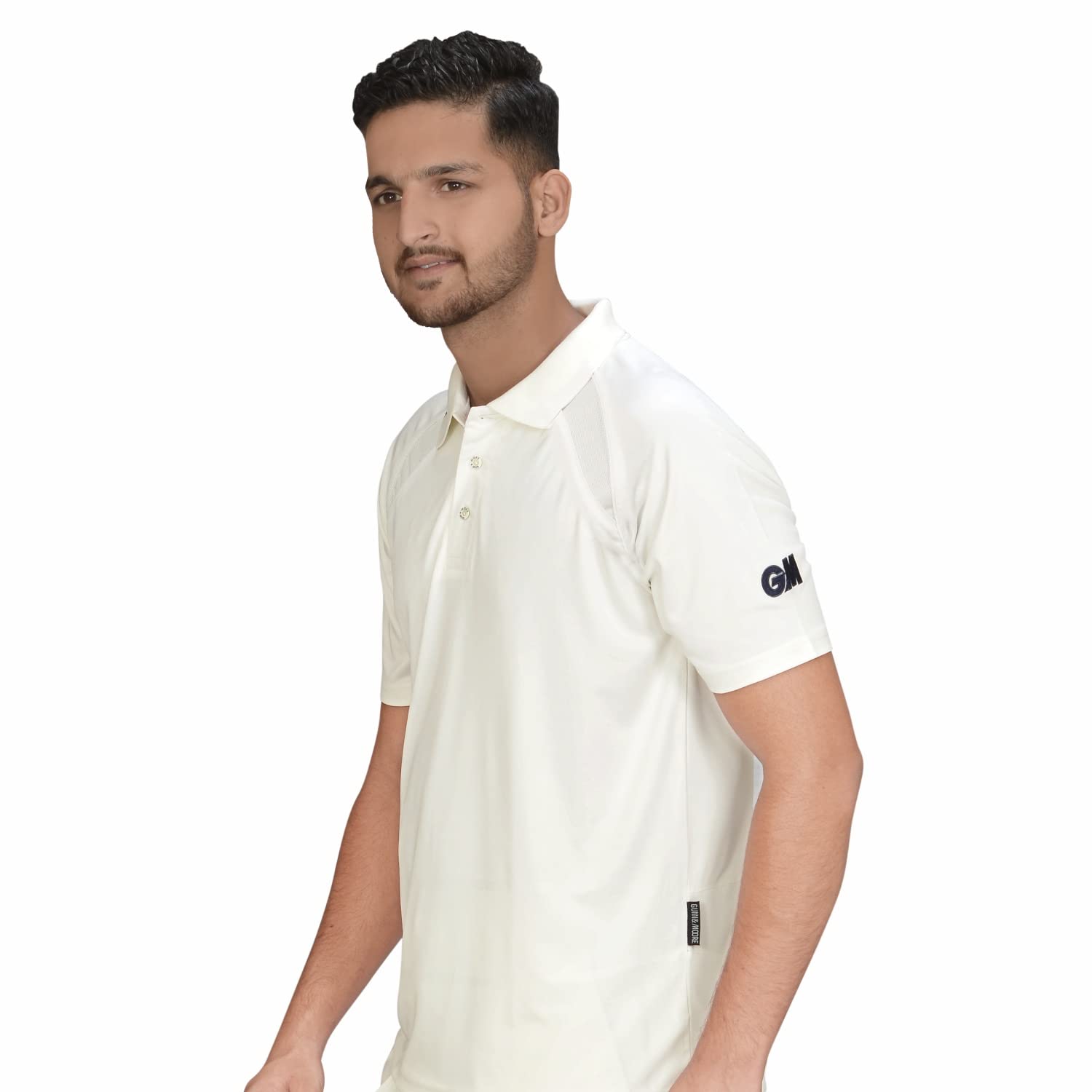 GM 7205 Half Sleeve T-Shirt, 32 (White/Navy)
