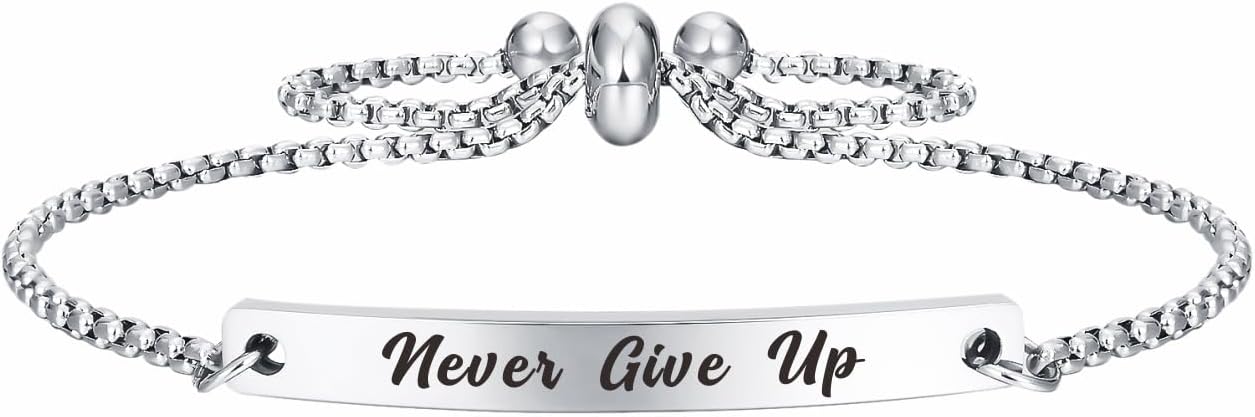 Bracelet for Women, Inspirational Gifts for Men, Cuff Bracelet for Her Him Sister Friend, Personalised Jewellery for Girls Boys, Encouragement Gifts