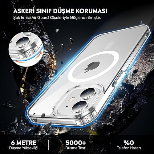 Babilden iPhone 11 için Kılıf Kamera Korumalı Magsafe Wireless Şarj Özellikli Şeffaf Kılıf - Görsel 4