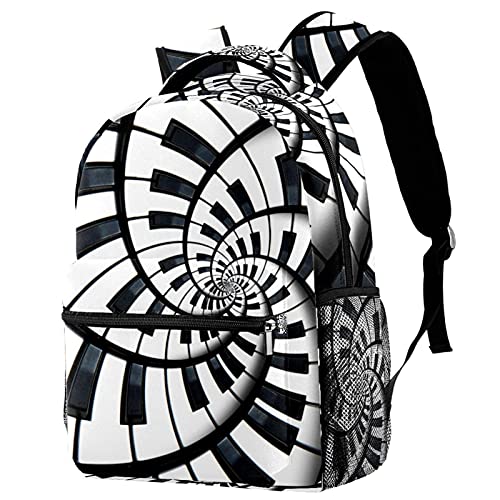 Sac à dos de voyage avec clé de piano abstraite fille garçon et gourde