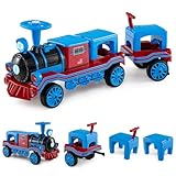 Design élégant — Ce train pour enfants séduit par ses couleurs classiques bleu, rouge et noir – des teintes vives et dynamiques qui captent immédiatement l’attention des enfants. Il transporte les petits dans un univers ferroviaire magique et stimule leur imagination et curiosité.